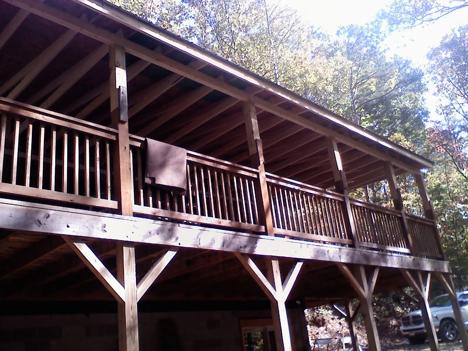 Timber framing under a new elevated porch and deck — Roof Leak Repair in Sawyer by Roofing Brothers